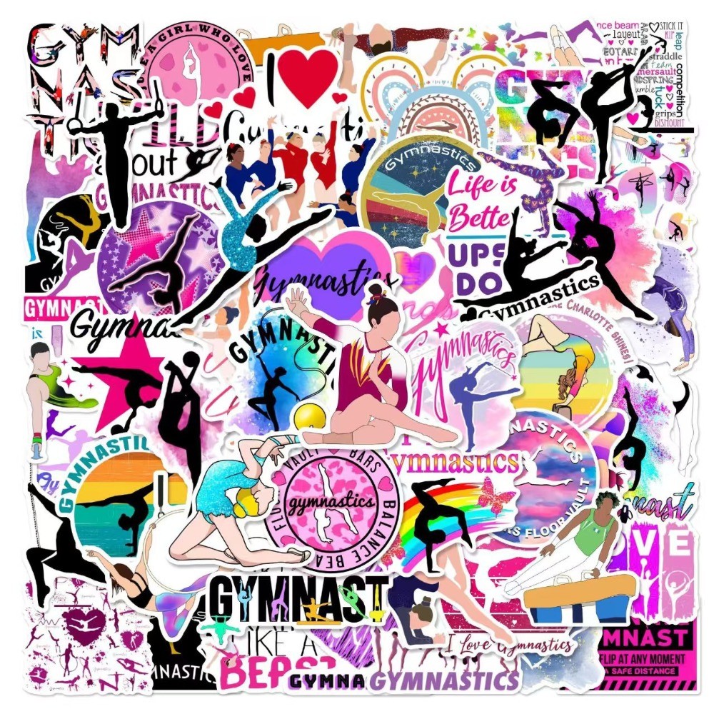 Boox Tablet Accessories - 50Pcs Gymnastics Sports Doodle Stickers, Waterproof