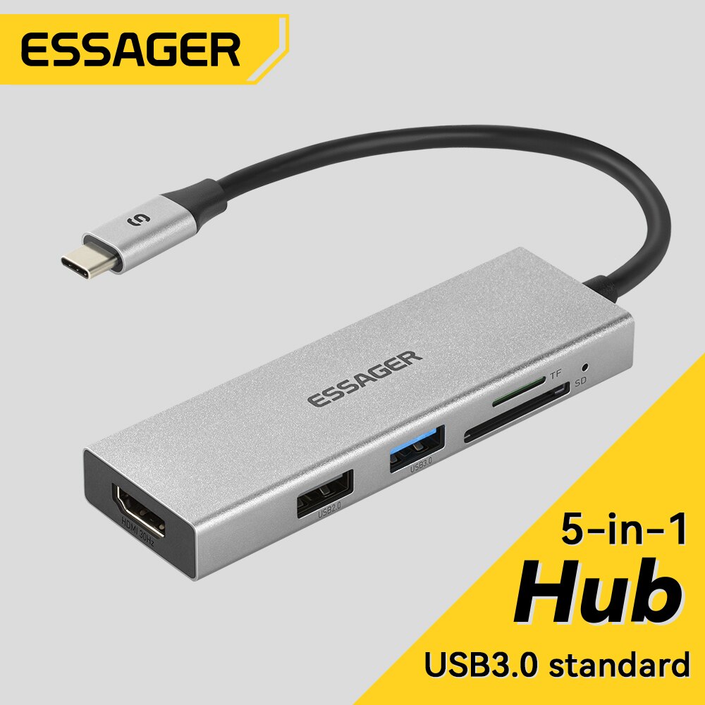 Essager 5 in 1 USB C HUB HDMI- - Usb Hub Type C review and price