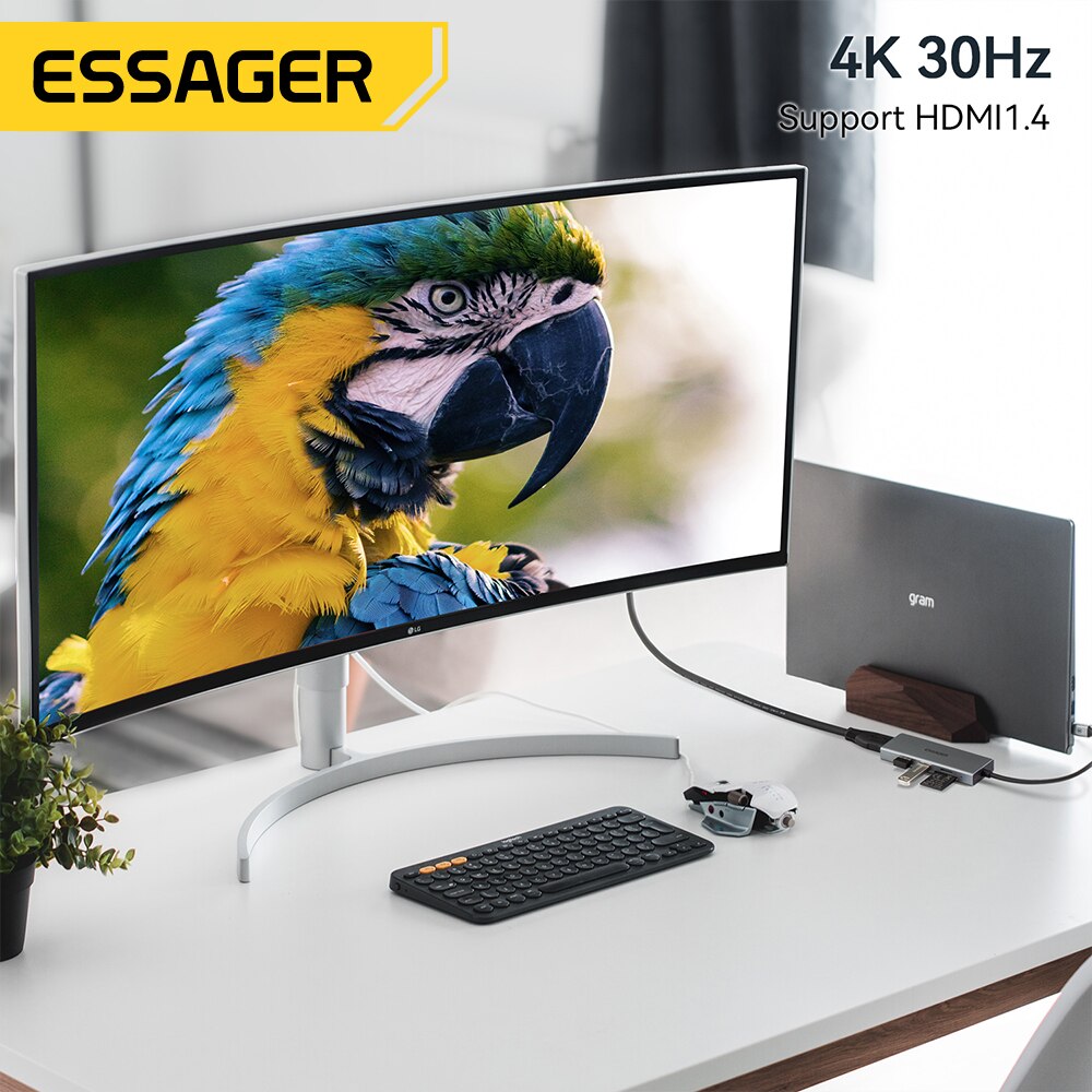 Essager 5 in 1 USB C HUB HDMI- - Usb Hub Type C review and price