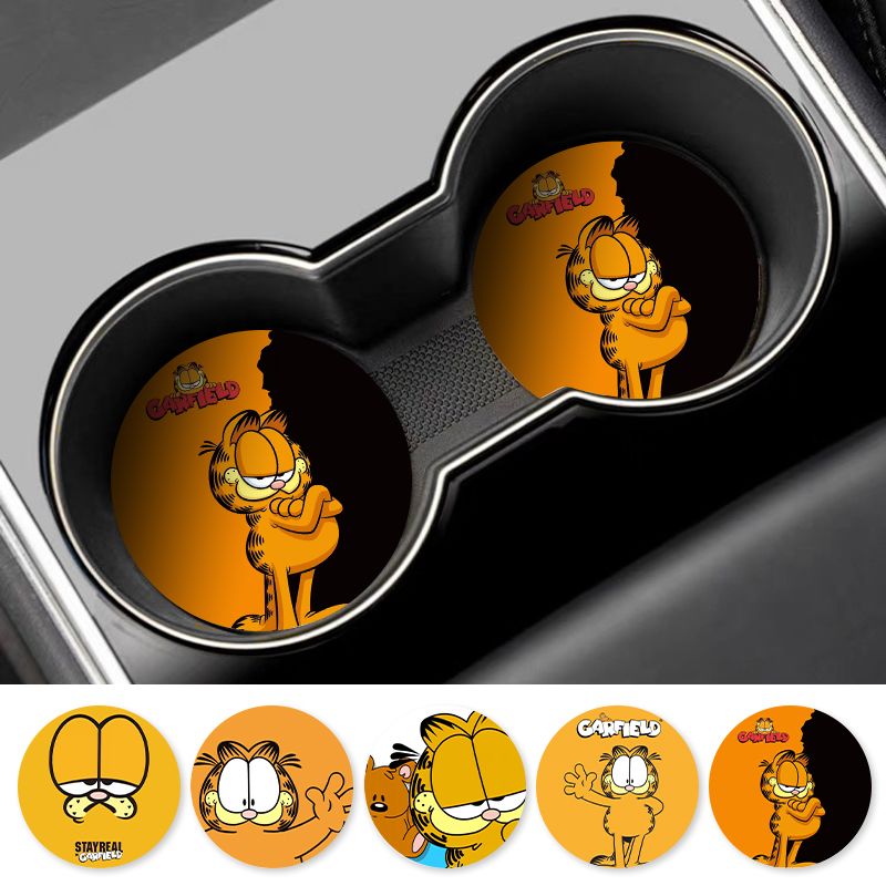Cartoon Garfield Car Cup Coast - Tablet Accessories For Car review and price