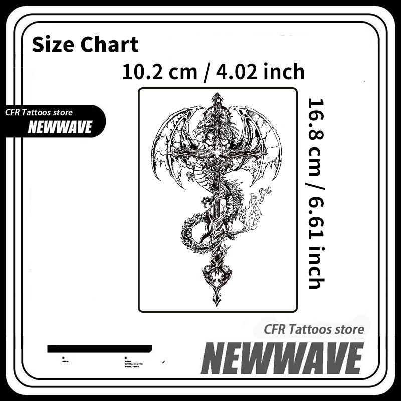 Temporary Tattoos Dragon Cross - Hotwav Tablet Accessories review and price